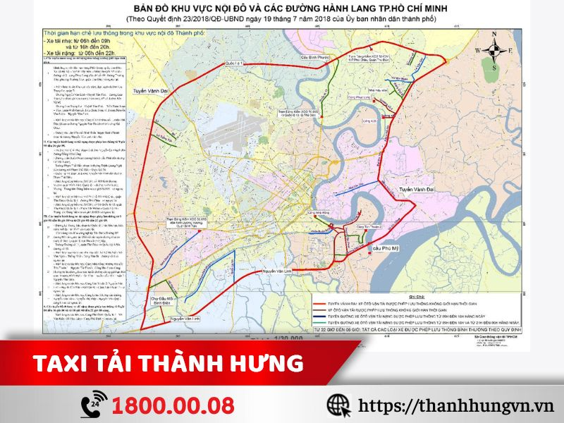 Bản đồ khu vực nội đô thành phố Hồ Chí Minh
