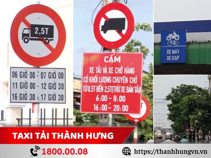 Biển báo cấm xe taxi tải 2.5 tấn theo giờ bạn nên nhớ