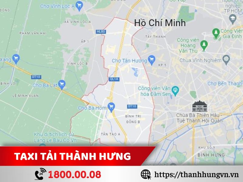 Vị trí địa lý quận Bình Tân 
