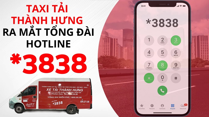 Liên hệ ngay tổng đài miễn phí *3838 để thuê taxi tải chuyển nhà giá rẻ Thành Hưng