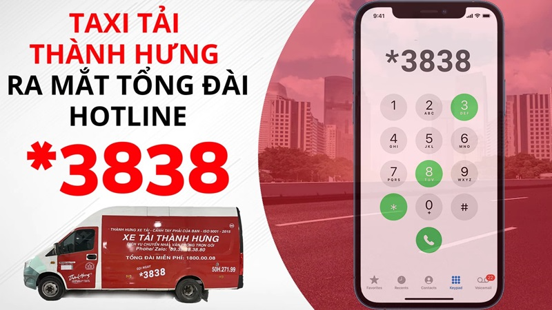 Taxi Tải Thành Hưng ra mắt Hotline mới * 3838