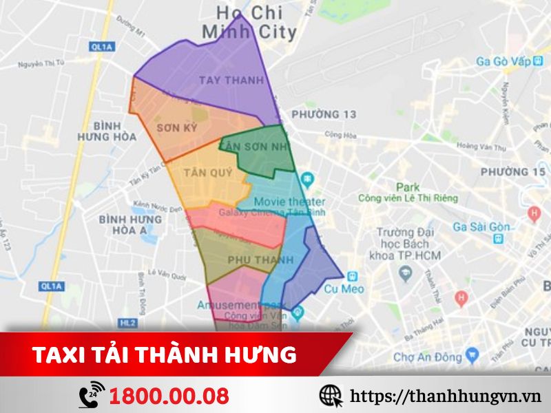 Bản đồ hành chính quận Tân Phú 