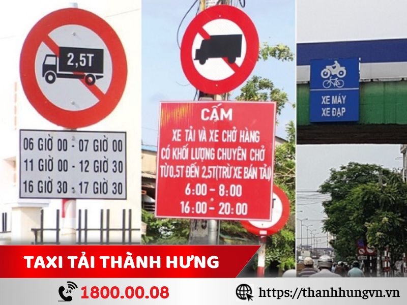 Chú ý quan sát các biển báo cấm xe tải