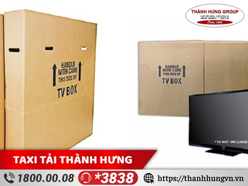 Bỏ tivi vào thùng carton dày và chắc chắn, đúng quy cách