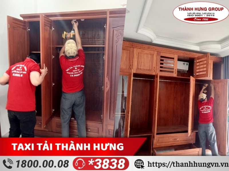 Tiến hành tháo dỡ tủ quần áo