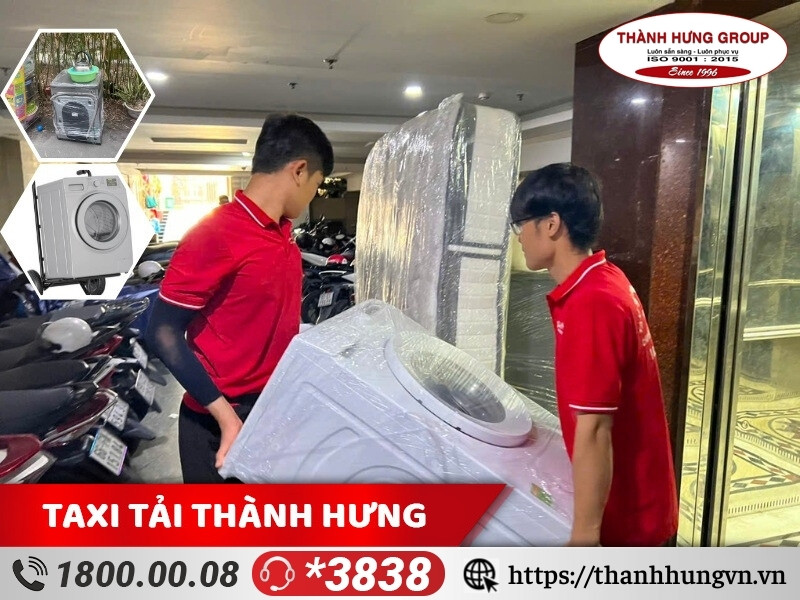 Vận chuyển máy giặt cẩn thận, nhịp nhàng