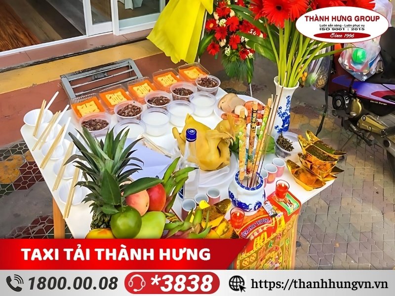 Chuẩn bị đầy đủ cho lễ nhập trạch tại nhà mới thuê.