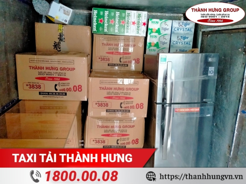 Cố định tủ lạnh chắc chắn trong thùng xe.