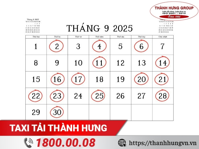 Danh sách ngày tốt chuyển văn phòng tháng 9 năm 2025