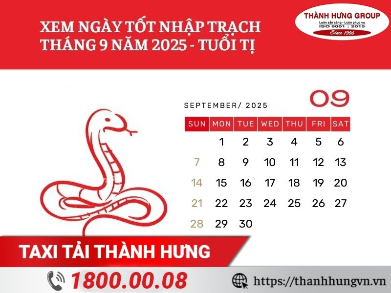 Danh sách ngày tốt nhập trạch tháng 9/2025 tuổi Tị