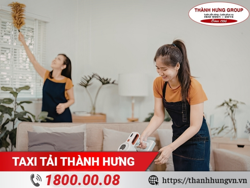 Dọn dẹp phòng khách đón tết