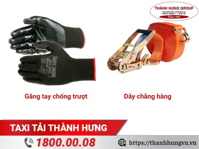 Găng tay chống trượt và dây chằng hàng