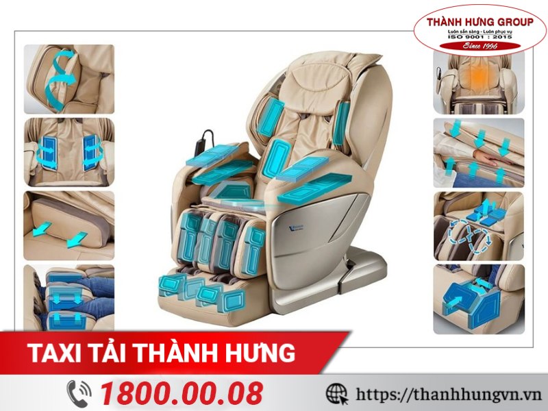 Ghế massage có trọng lượng lớn, thiết kế cồng kềnh và kết cấu phức tạp.