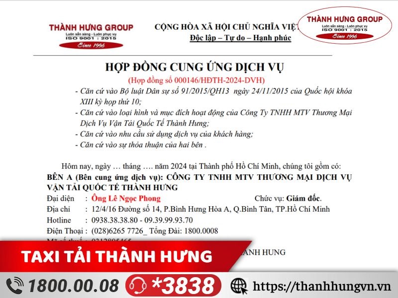 Hợp đồng chuyển văn phòng Thành Hưng