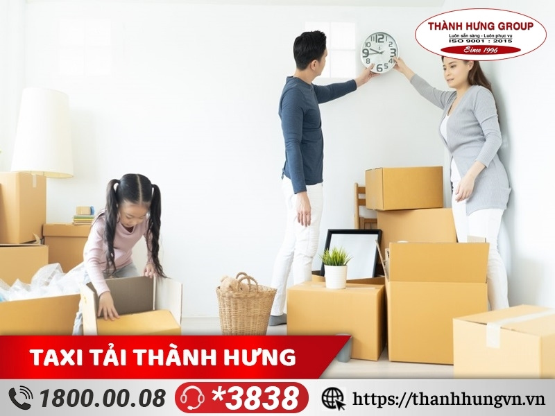 Sắp xếp  đồ dùng đã được phân loại trước đó tại nhà mới.