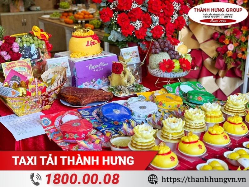 Mâm lễ cúng khai trương đơn giản.