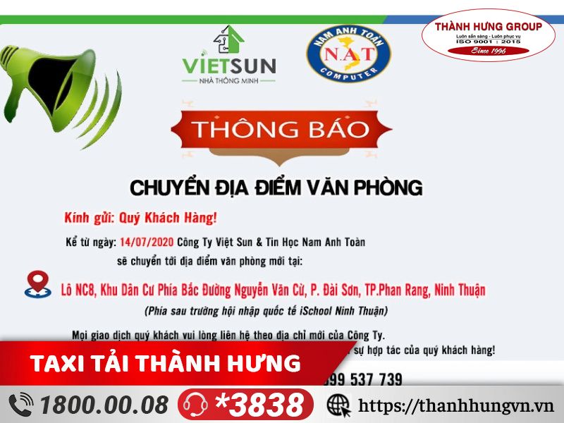 Mẫu thông báo chuyển văn phòng chuyên nghiệp