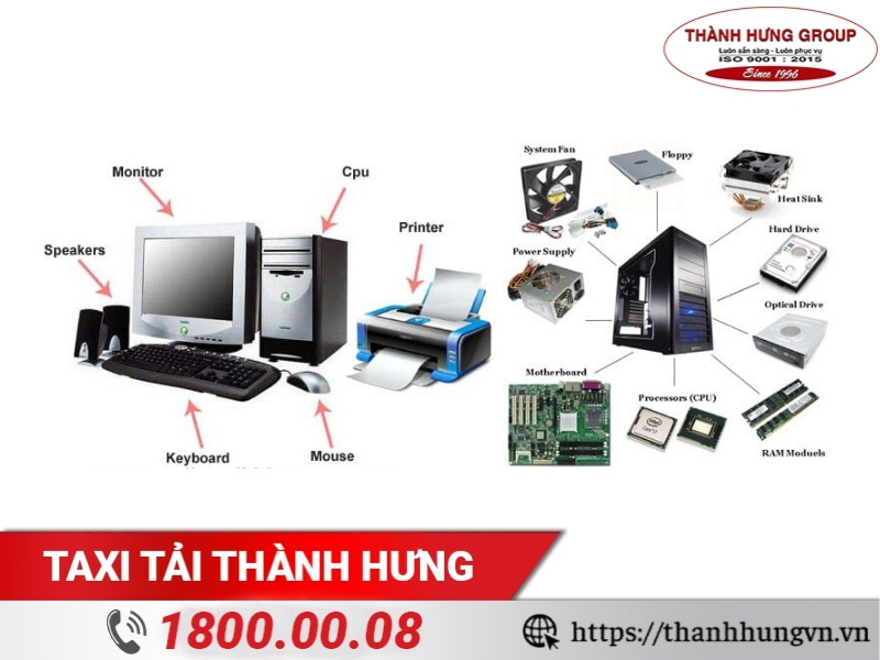 Máy tính có nhiều bộ phận nên cần đóng gói lần lượt.