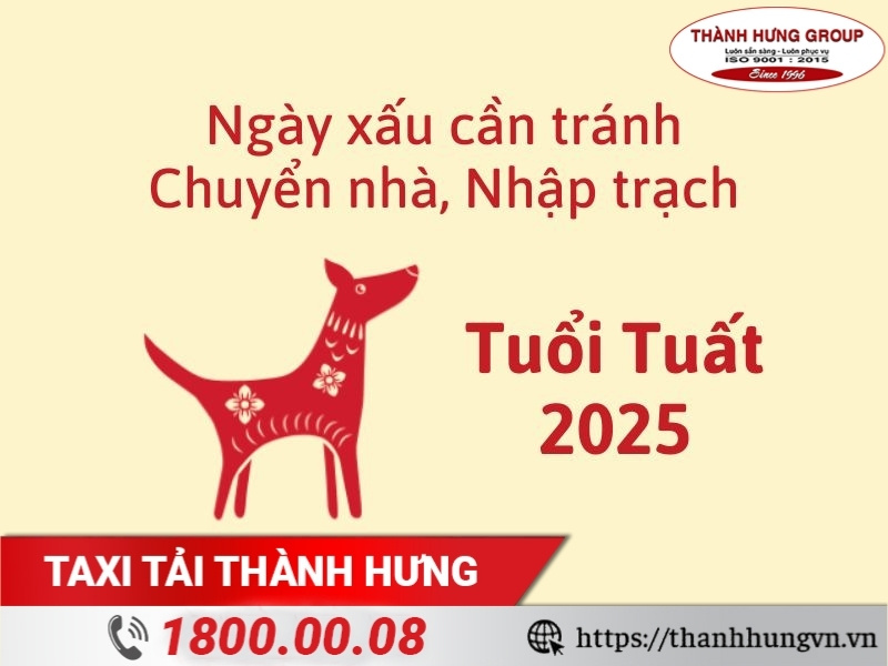 Ngày xấu cần tránh chuyển nhà, nhập trạch năm 2025 cho người tuổi Tuất