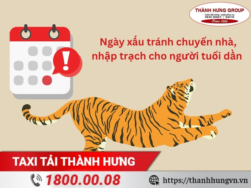 Những ngày xấu cần tránh chuyển nhà, nhập trạch năm 2025 cho người tuổi Dần