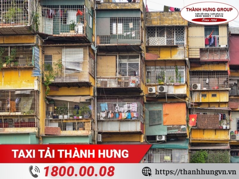 Những khu nhà tập thể cũ 4-6 tầng không có thang máy.