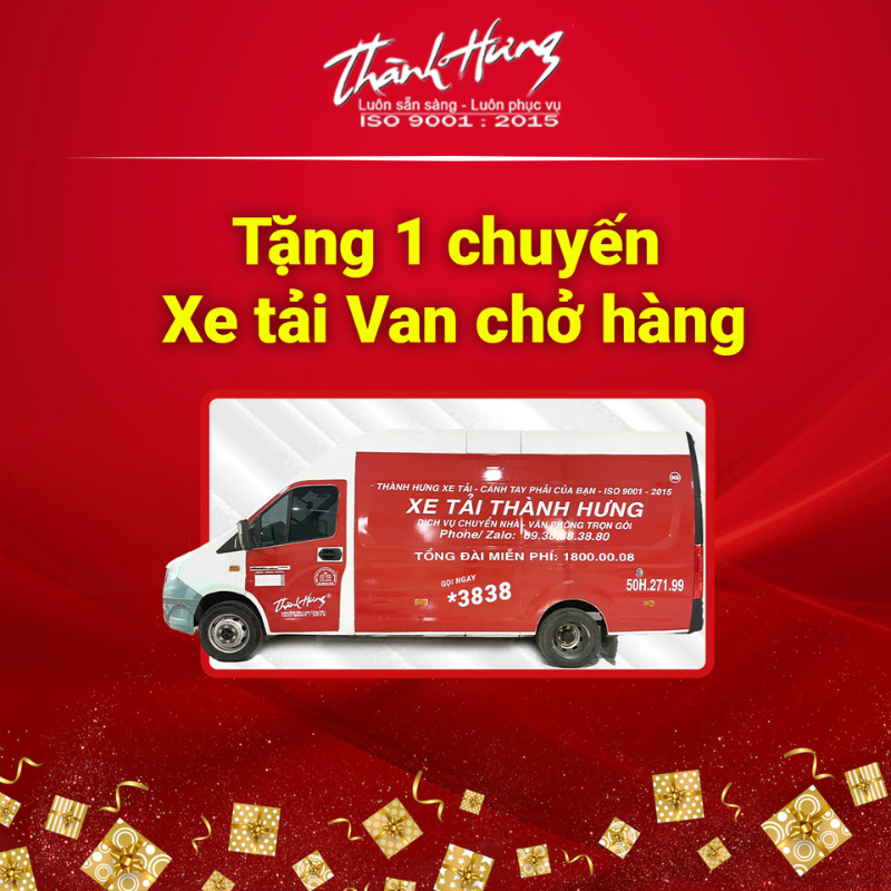 Taxi tải Thành Hưng tặng 1 chuyến xe tải Van chở hàng 