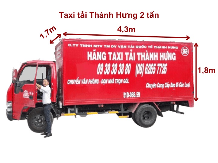 taxi tải thành hưng 2 tấn