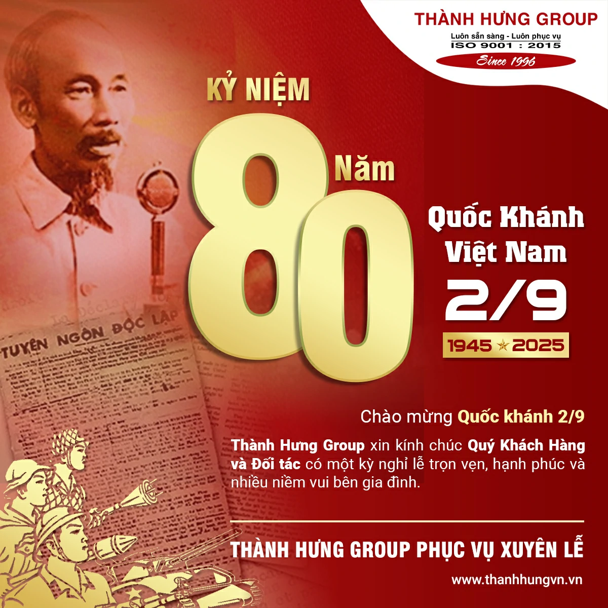 Thành Hưng Group thông báo lịch làm việc xuyên lễ Quốc Khánh 2/9