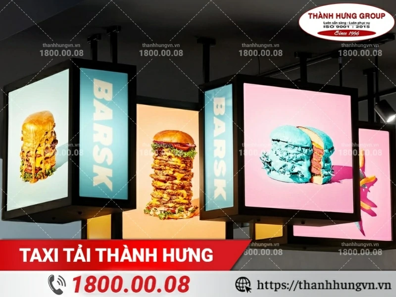 Bảng hiệu hộp đèn (lightbox) là mẫu bảng hiệu phổ biến hiện nay.