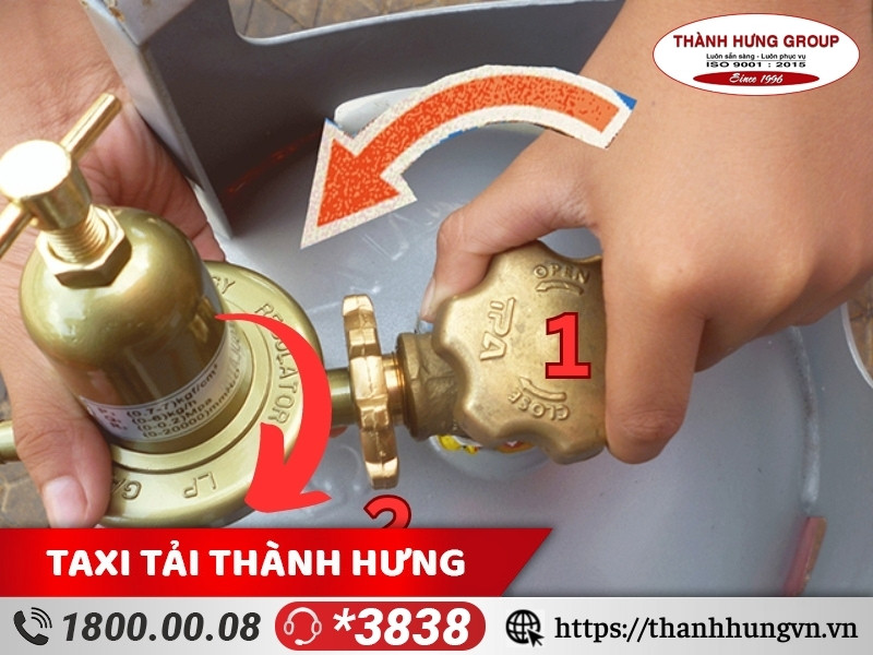 Tháo bếp có van bình gas nắp ngang