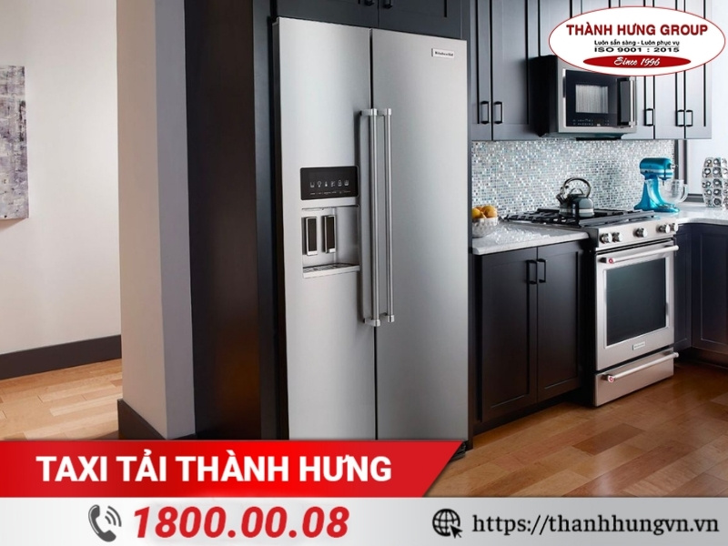 Tủ lạnh side-by-side có kích thước lớn, dễ trầy xước nên cần cố định cẩn thận khi vận chuyển.
