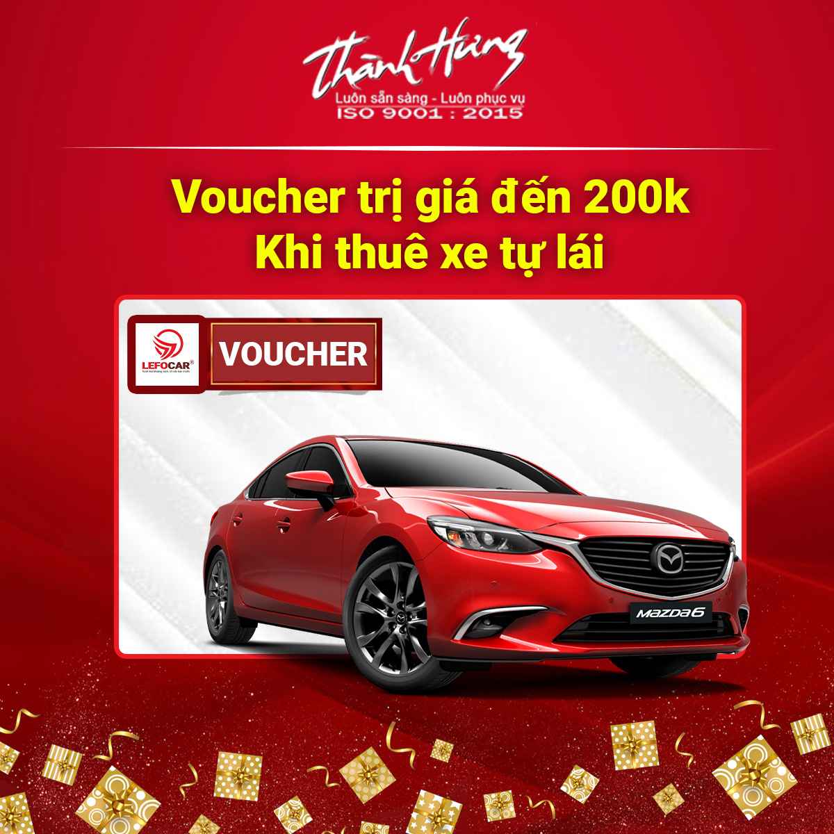 Taxi tải Thành Hưng tặng voucher 200k khi thuê xe tự lái LefoCar