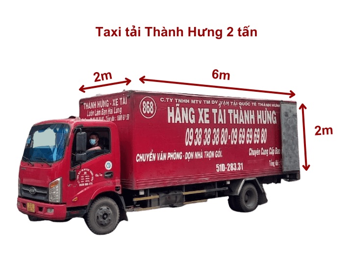 xe tải thành hưng 2 tấn thùng dài 6m