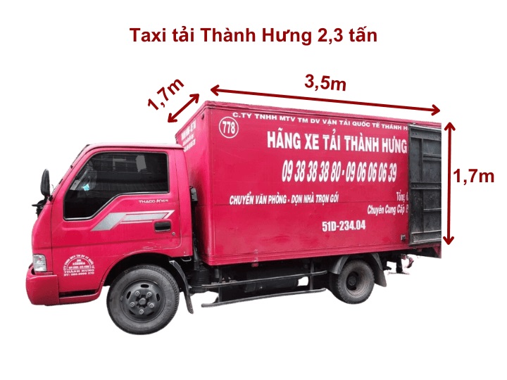 xe tải thành hưng 2,3 tấn