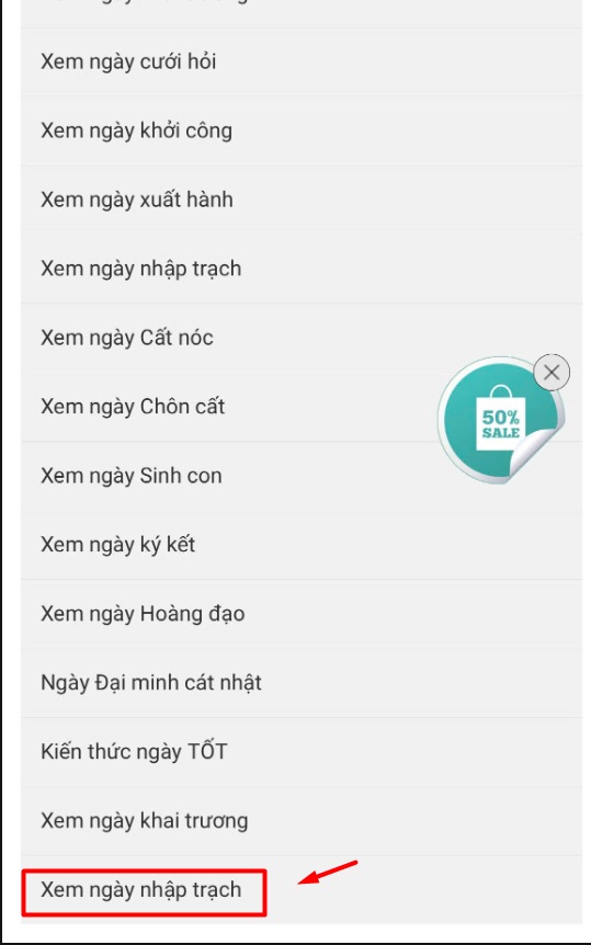 Hướng dẫn xem trên website Lịch Ngày Tốt