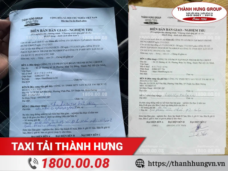 Biên bản bàn giao nghiệm thu