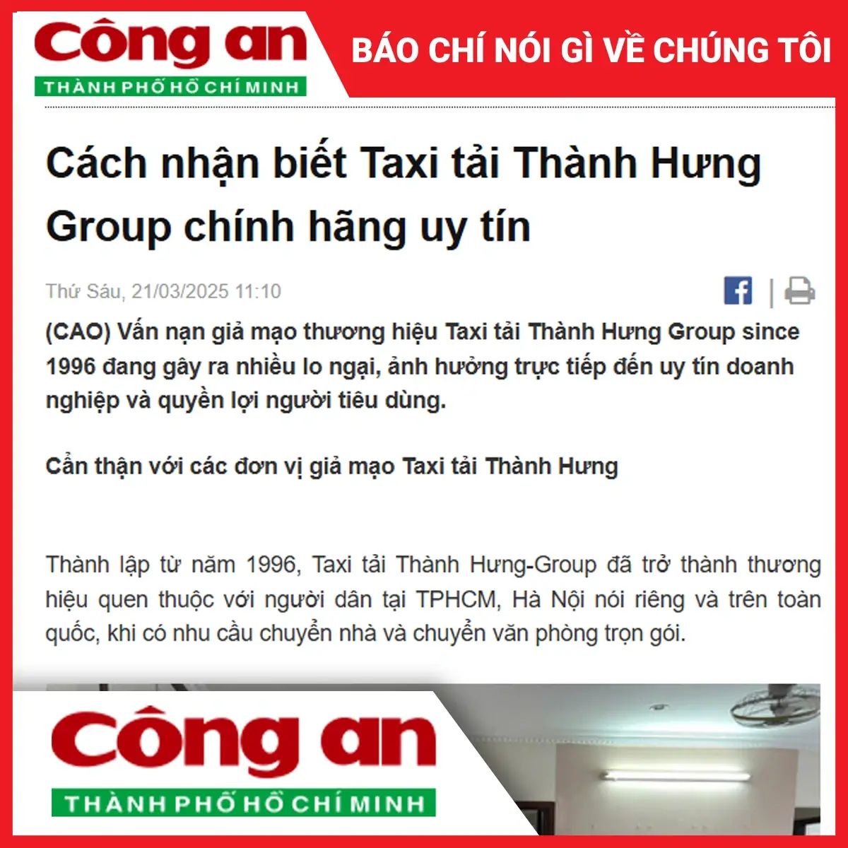 Cách nhận biết Taxi tải Thành Hưng Group chính hãng uy tín