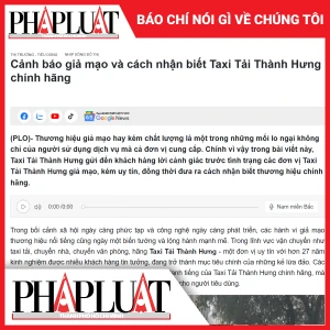 Cảnh báo giả mạo và cách nhận biết Taxi Tải Thành Hưng chính hãng