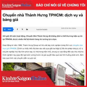 Chuyển nhà Thành Hưng TPHCM: dịch vụ và bảng giá