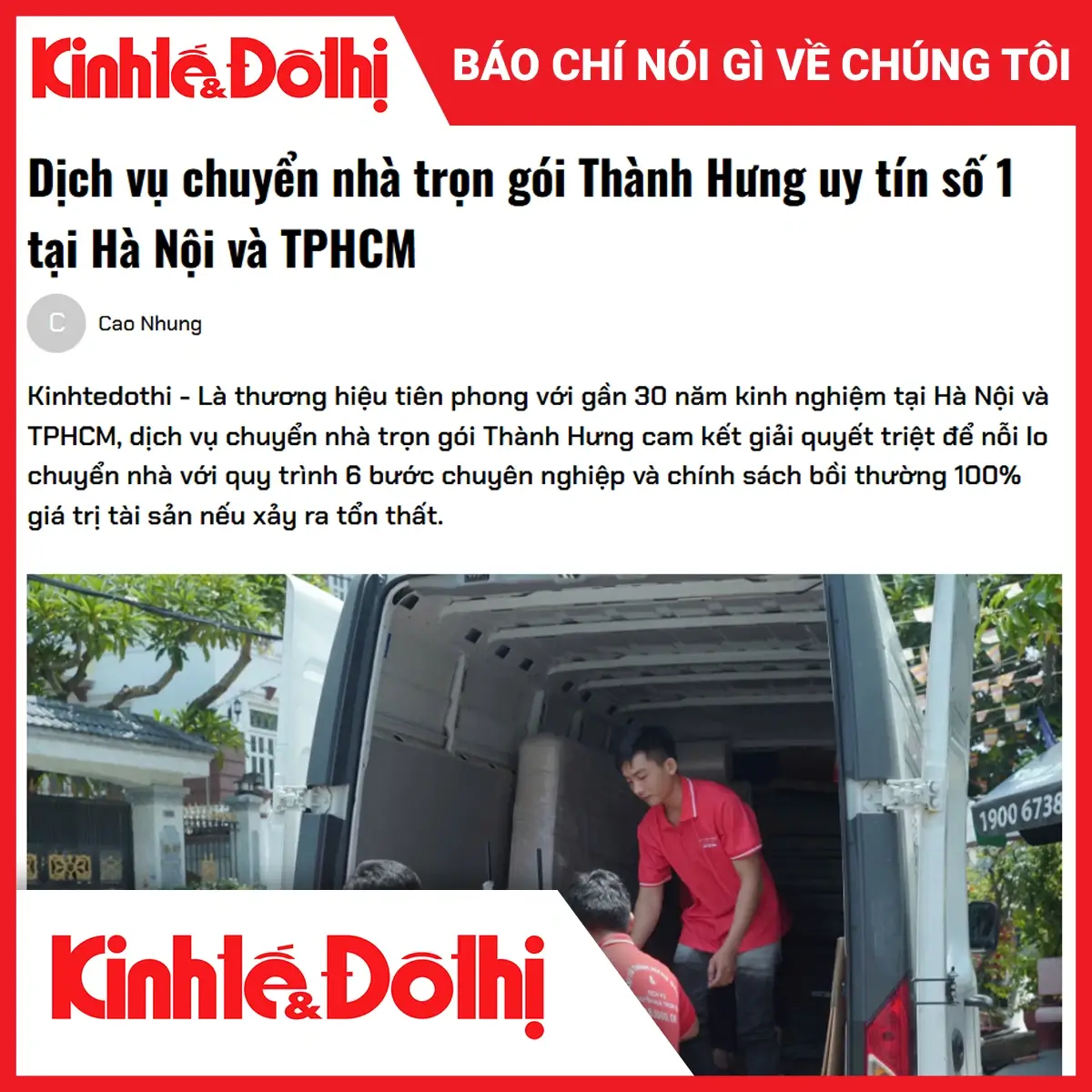 Dịch vụ chuyển nhà trọn gói Thành Hưng uy tín số 1 tại Hà Nội và TPHCM