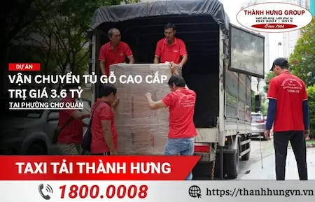 Dự án vận chuyển tủ gỗ cao cấp tại phường Chợ Quán