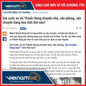 Giá cước xe tải Thành Hưng chuyển nhà, văn phòng, vận chuyển hàng hóa tính thế nào?