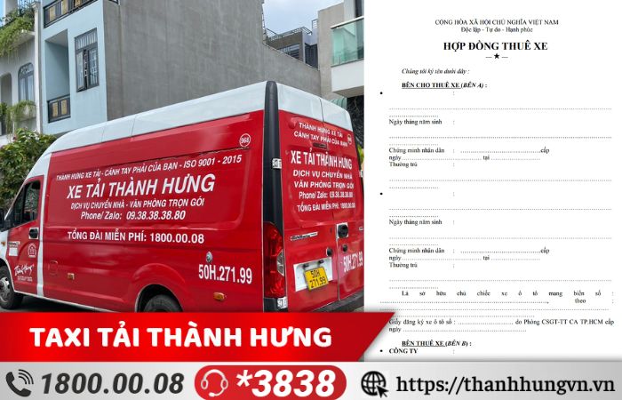 Hợp đồng thuê xe tải vận chuyển hàng hóa 