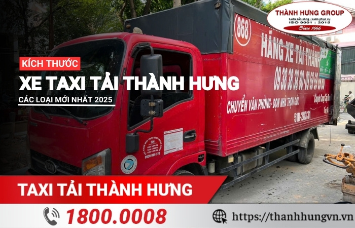 Kích thước xe taxi tải Thành Hưng
