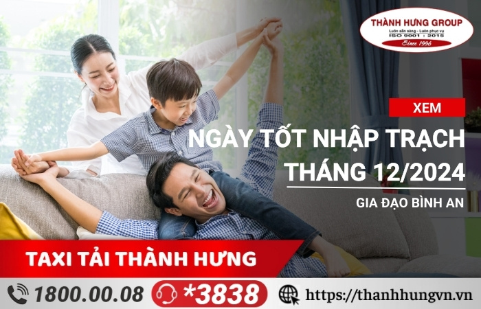 Ngày tốt nhập trạch tháng 12