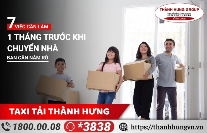 Những việc cần làm 1 tháng trước khi chuyển nhà