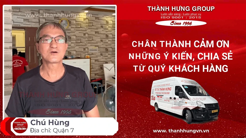 Review dịch vụ chuyển nhà trọn gói TPHCM - Taxi Tải Thành Hưng Chính Hãng