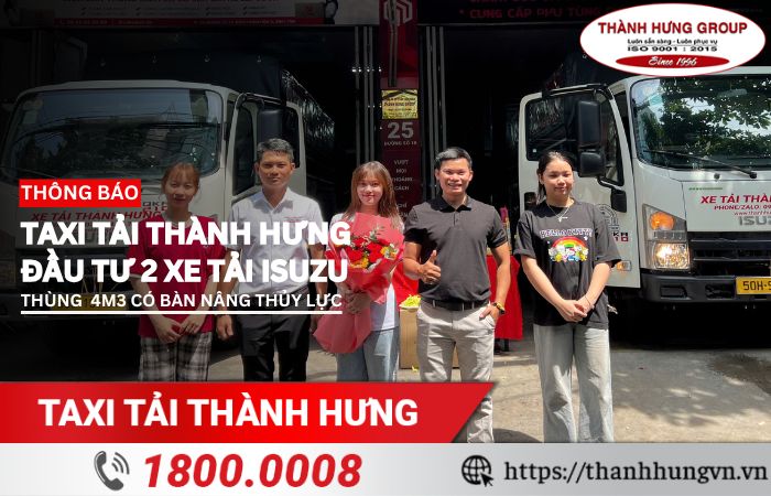 Thành Hưng tiếp tục đầu tư thêm 2 xe tải 4m3 có bàn nâng
