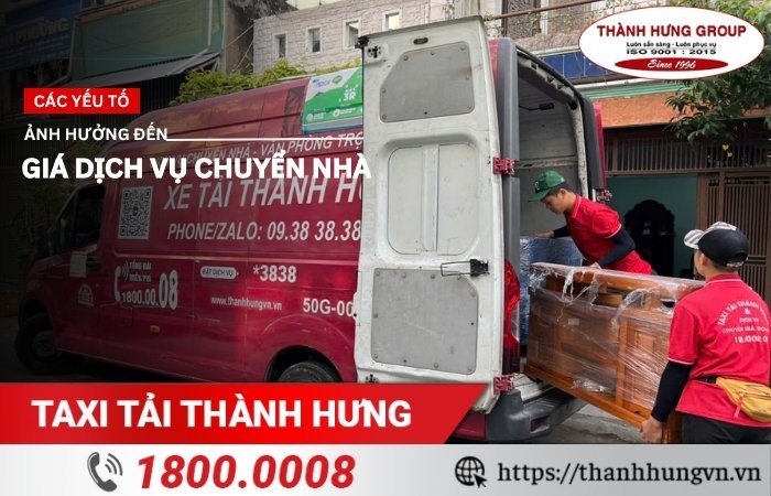 Yếu tố ảnh hưởng giá dịch vụ chuyển nhà